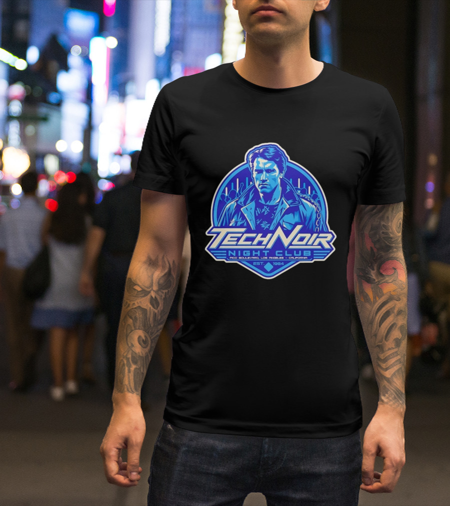 Arnold Schwarzenegger Tech Noir Night Club Pico Boulevard Los Angeles California Est 1984 T-Shirt