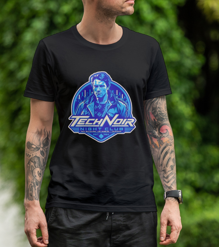 Arnold Schwarzenegger Tech Noir Night Club Pico Boulevard Los Angeles California Est 1984 T-Shirt