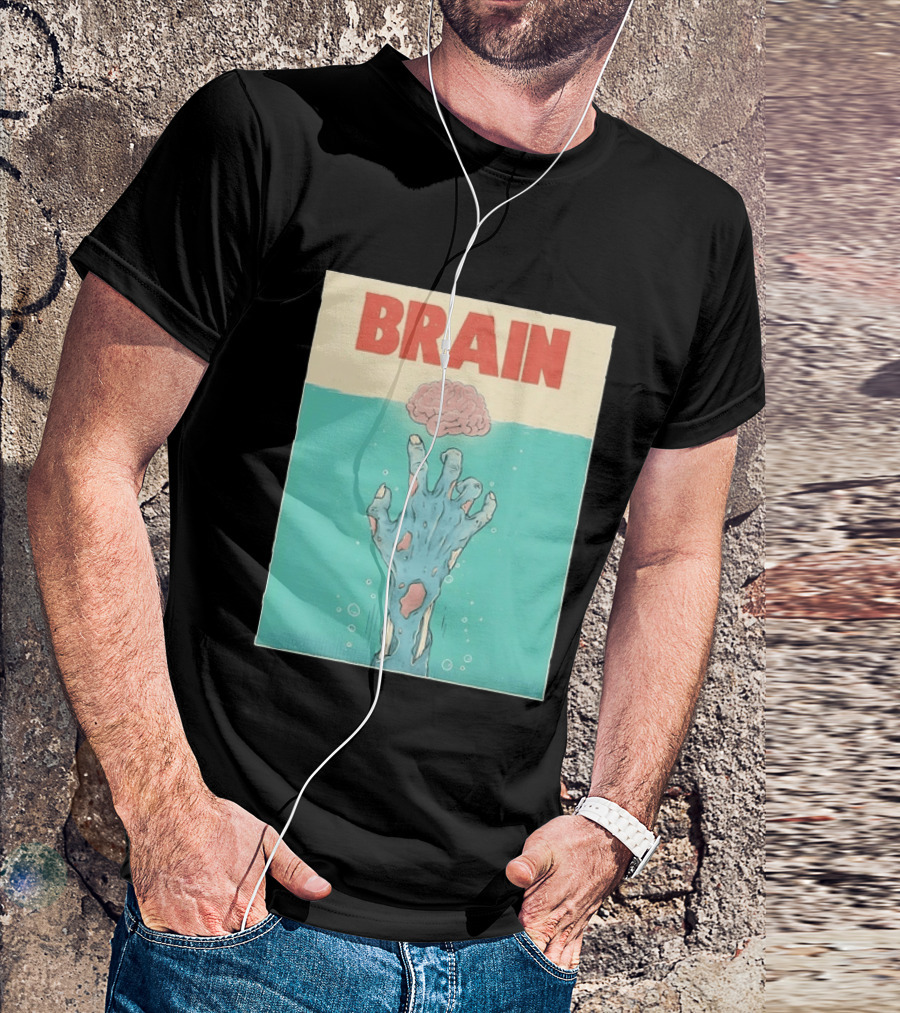 Brain Zombie Hand Horror Undead Creepy T-Shirt