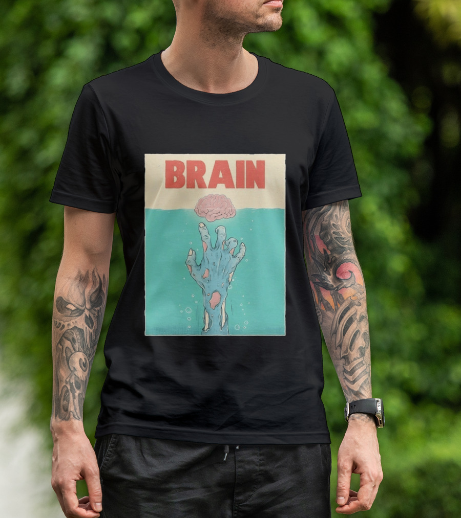 Brain Zombie Hand Horror Undead Creepy T-Shirt