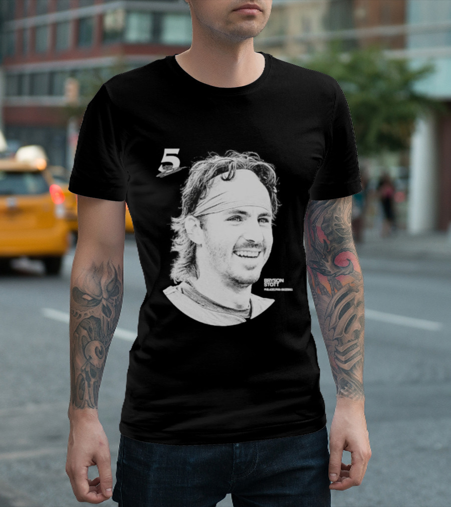 Philadelphia Baseball Bryson Stott 5 Halftone T-Shirt