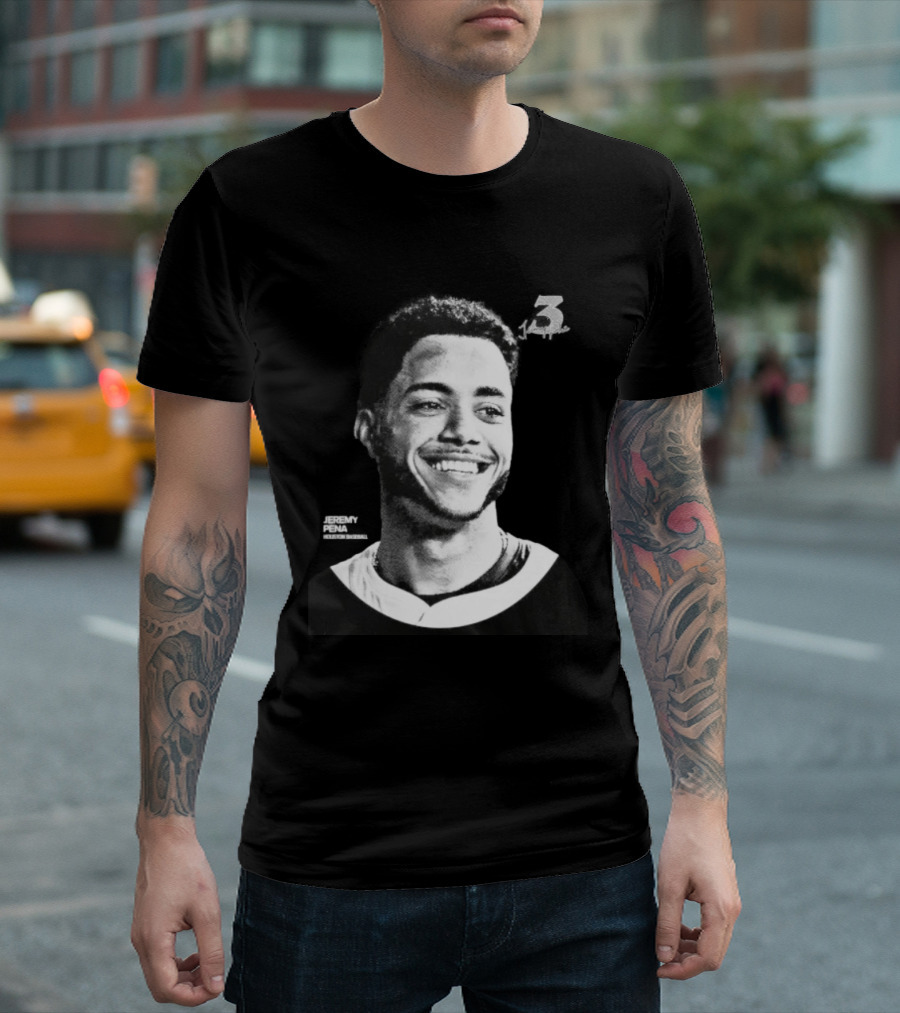 Jeremy Pena Houston Baseball No 3 Halftone T-Shirt