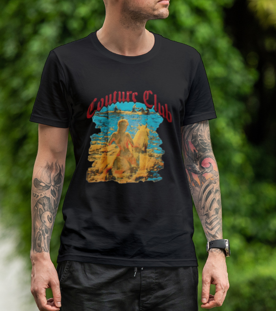 Couture Club Woman Riding Horse Scenic Painting T-Shirt