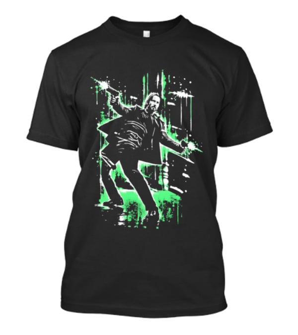 Keanu Reeves John Wick Action Paint Splatter T-Shirt