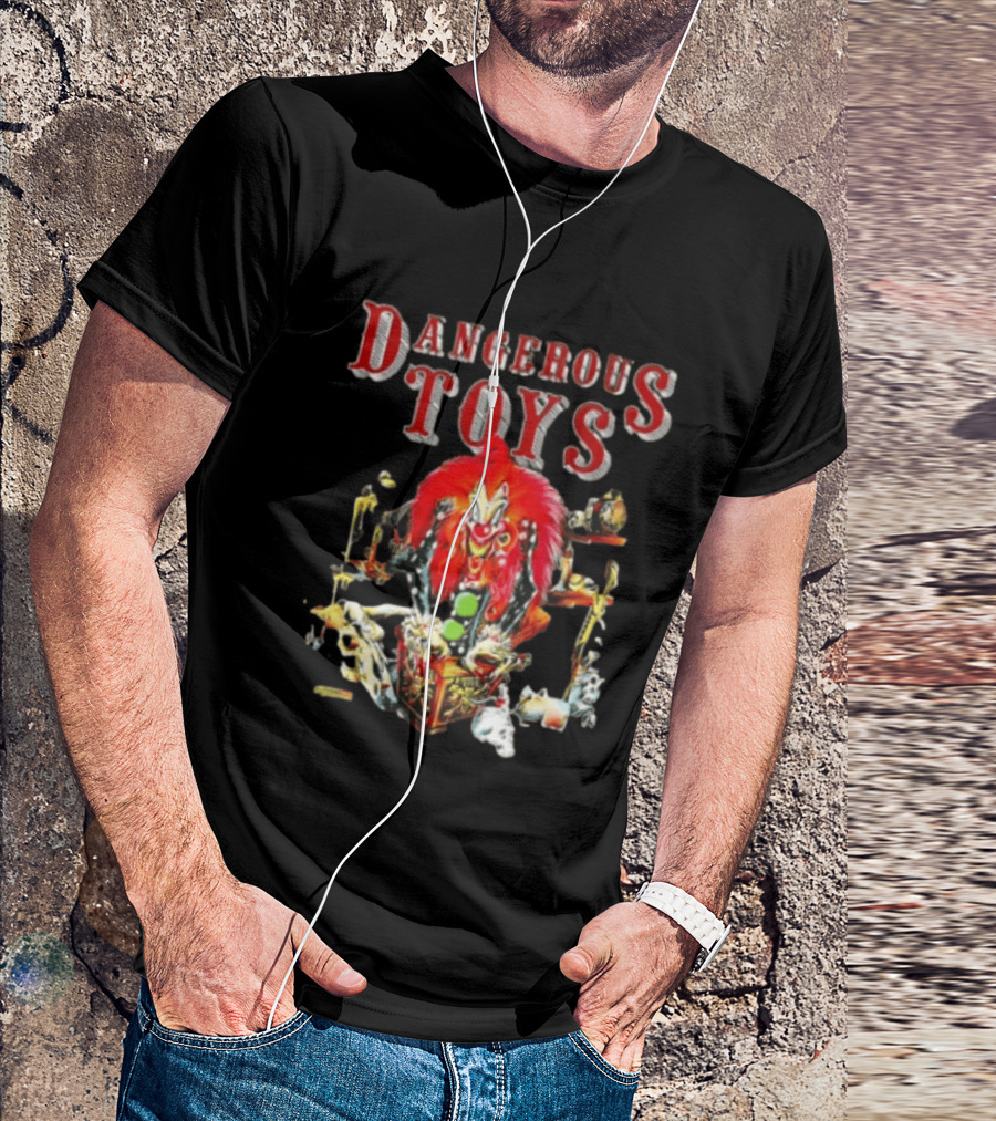 Dangerous Toys Scary Clown Red Hair Jack In The Box T-Shirt