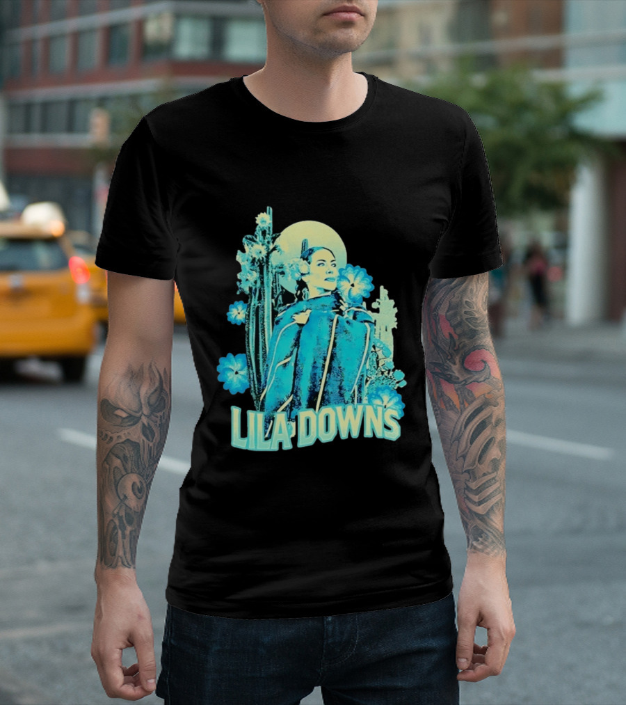 Lila Downs Mexican Cactus Floral T-Shirt