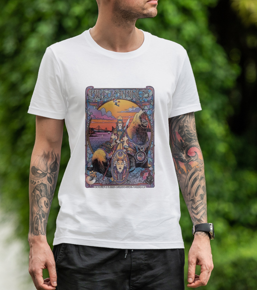 Billy Strings October 2 3 2026 Oakland Arena Vibrant Seal And Bay Bridge T-Shirt