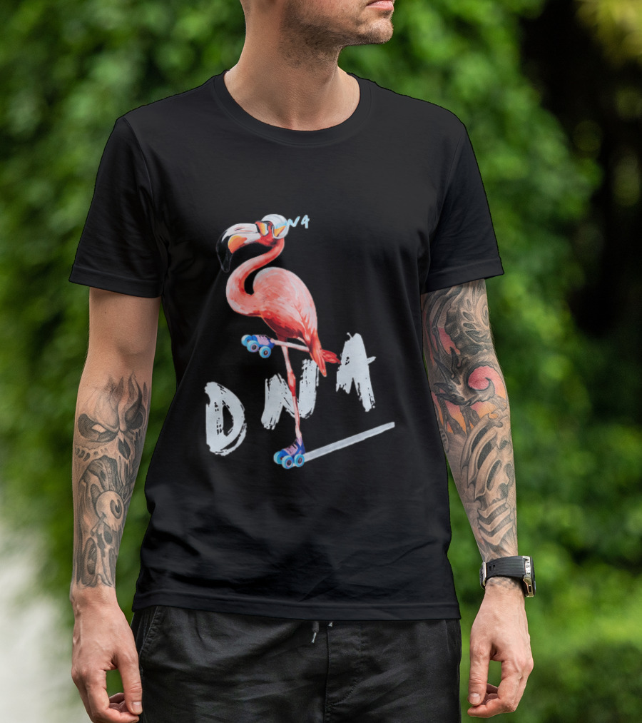 DNA Flamingo Roller Skates Fun Night T-Shirt