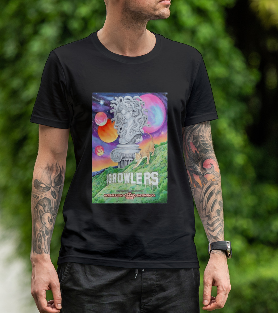 Los Growlers Final Performance Greek Theatre Los Angeles October 3 2024 Statue And Lion T-Shirt