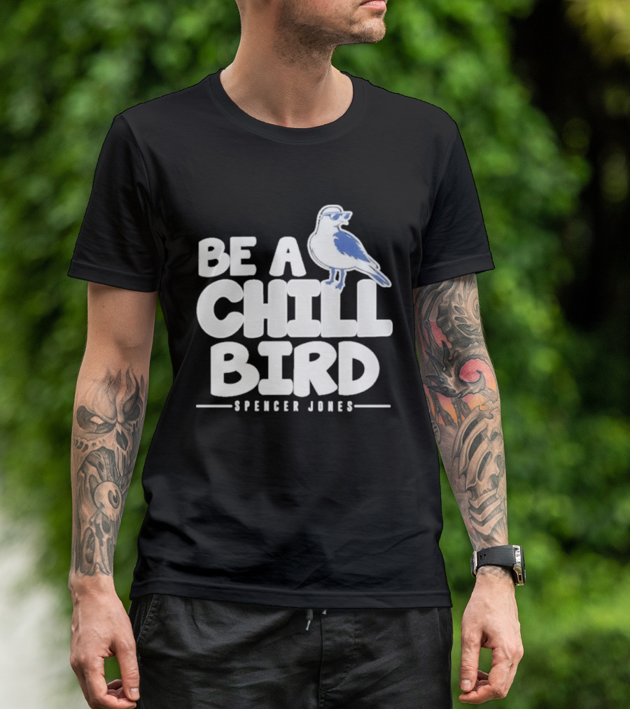 Be A Chill Bird Spencer Jones Vintage Style Bird Wearing Sunglasses T-Shirt