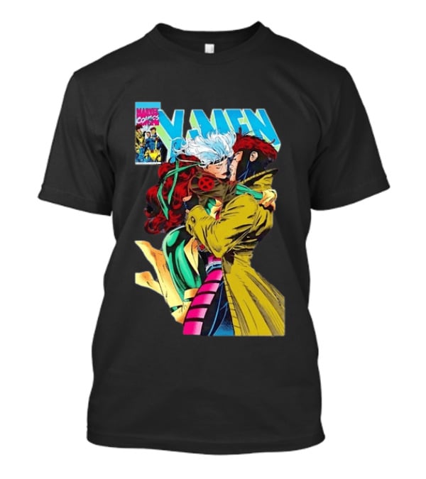 Marvel Comics X Men Rogue And Gambit Romantic Embrace Cover T-Shirt