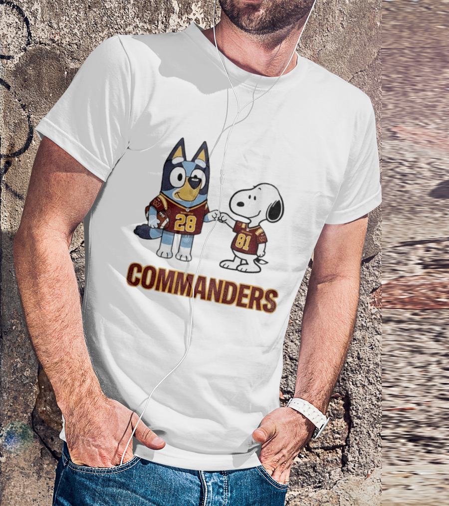 Bluey Snoopy Commanders Football 28 81 T-Shirt