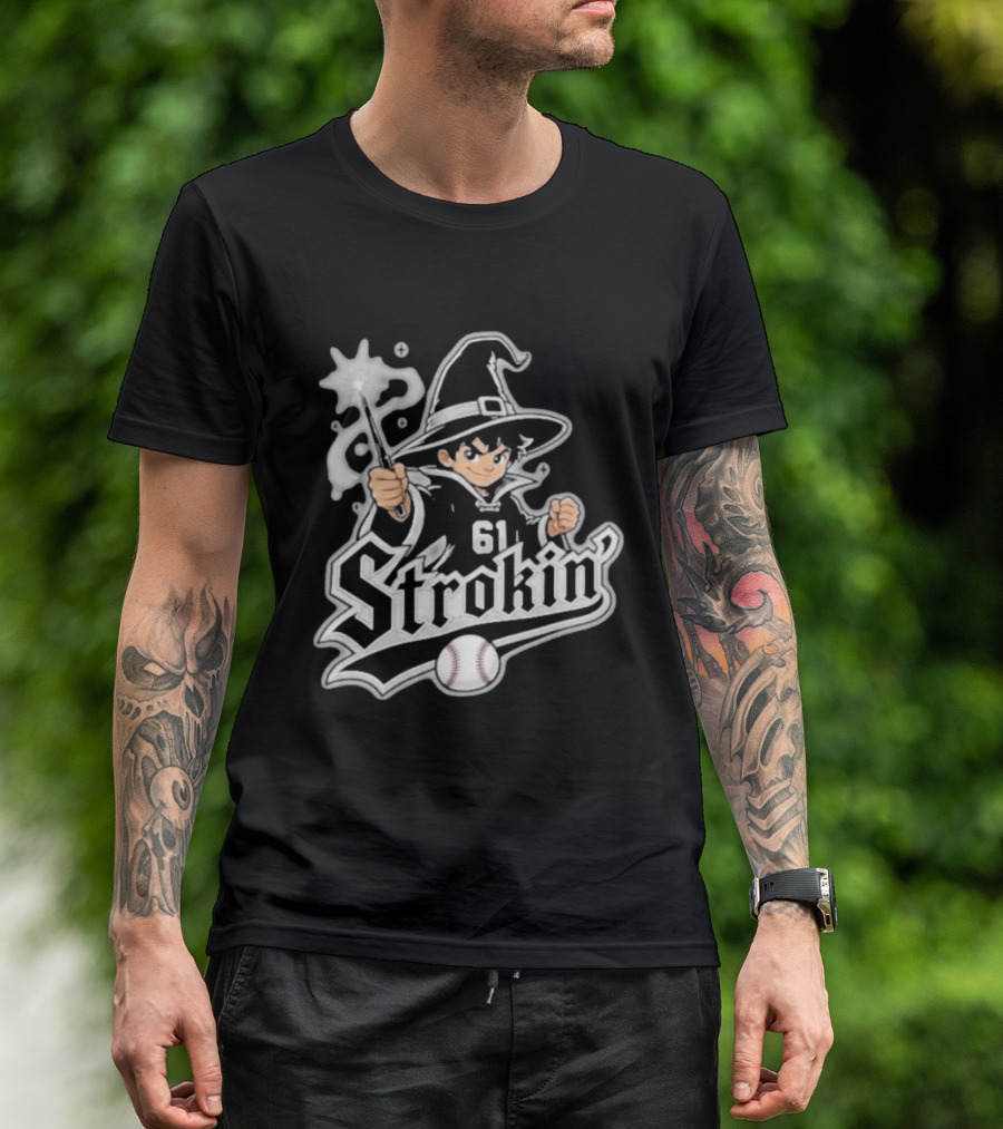 Mike Vasil Wizard Strokin' 61 South Side Chicago White Sox T-Shirt
