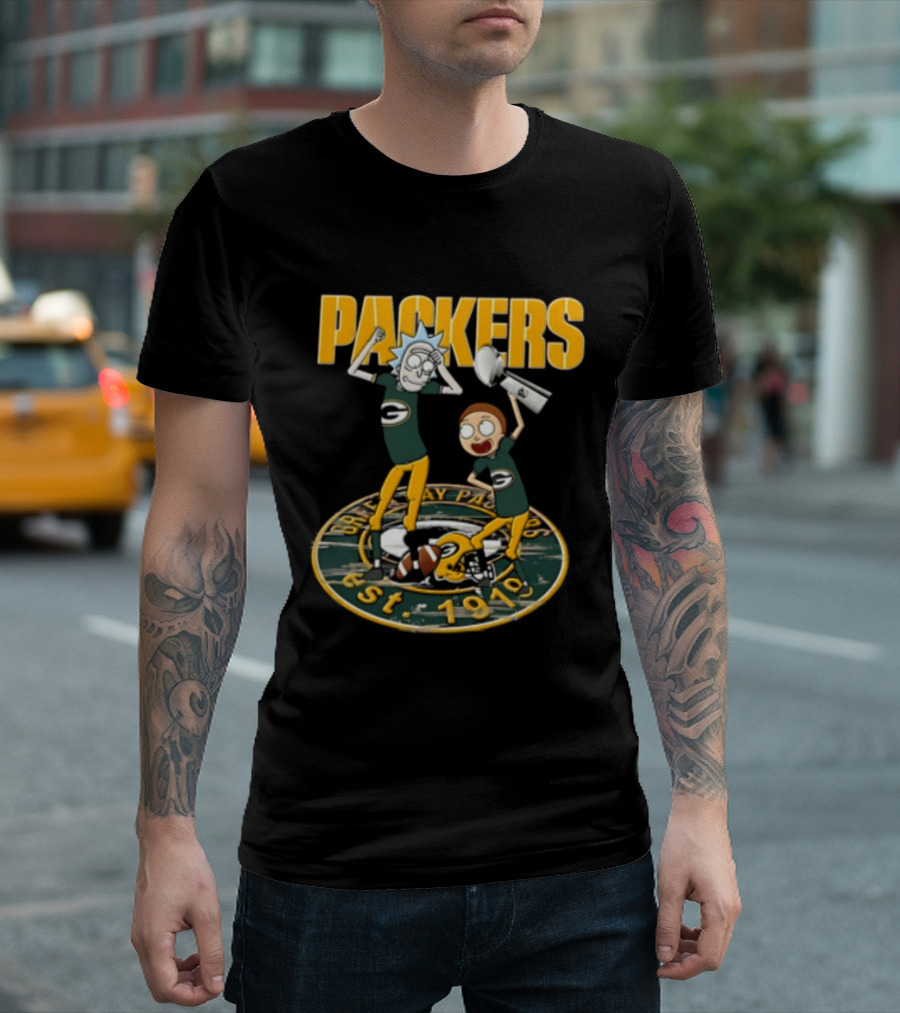 Green Bay Packers Rick Sanchez Morty Smith Est 1919 Packers T-Shirt