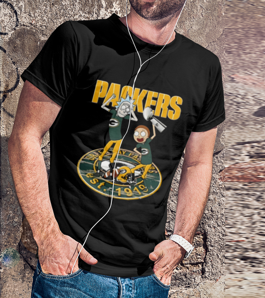 Green Bay Packers Rick Sanchez Morty Smith Est 1919 Packers T-Shirt