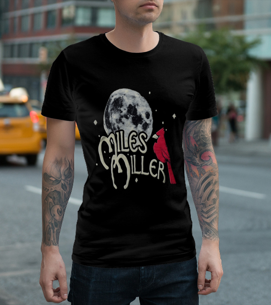 Miles Miller Cardinal Bird Moon Stars T-Shirt