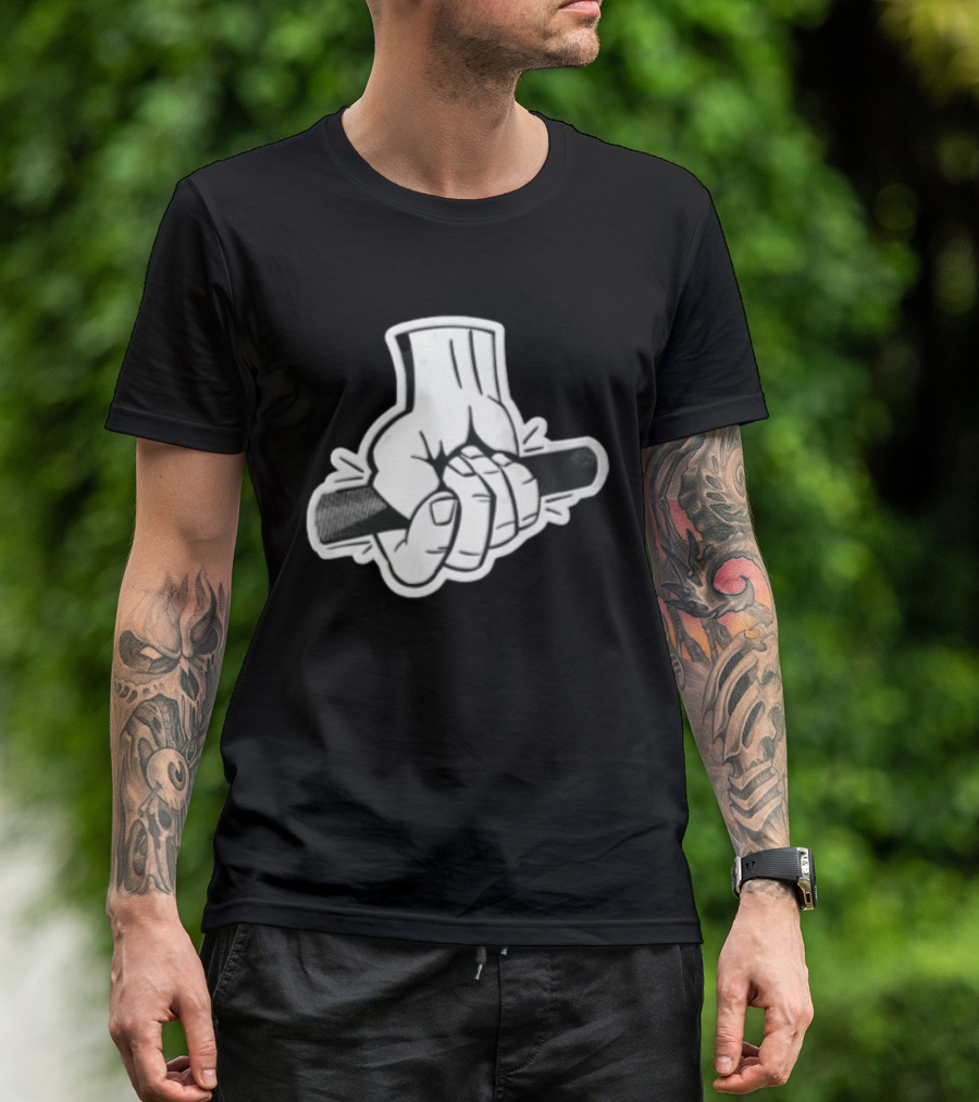 Hand Holding Black Bar T-Shirt