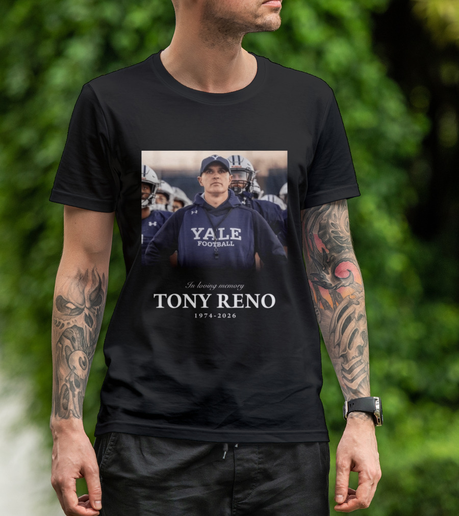 In Loving Memory Yale Football Tony Reno 1974 2026 T-Shirt
