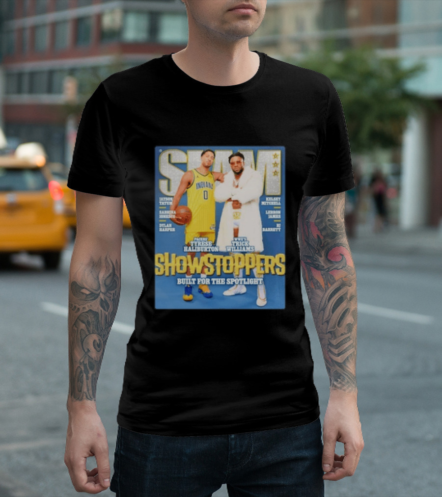 Slam Featuring Tyrese Haliburton And Trick Williams Showstoppers Built For The Spotlight T-Shirt