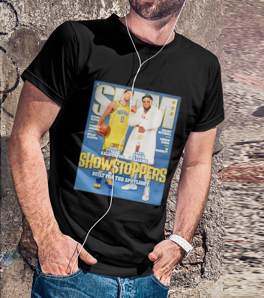 Slam Featuring Tyrese Haliburton And Trick Williams Showstoppers Built For The Spotlight T-Shirt