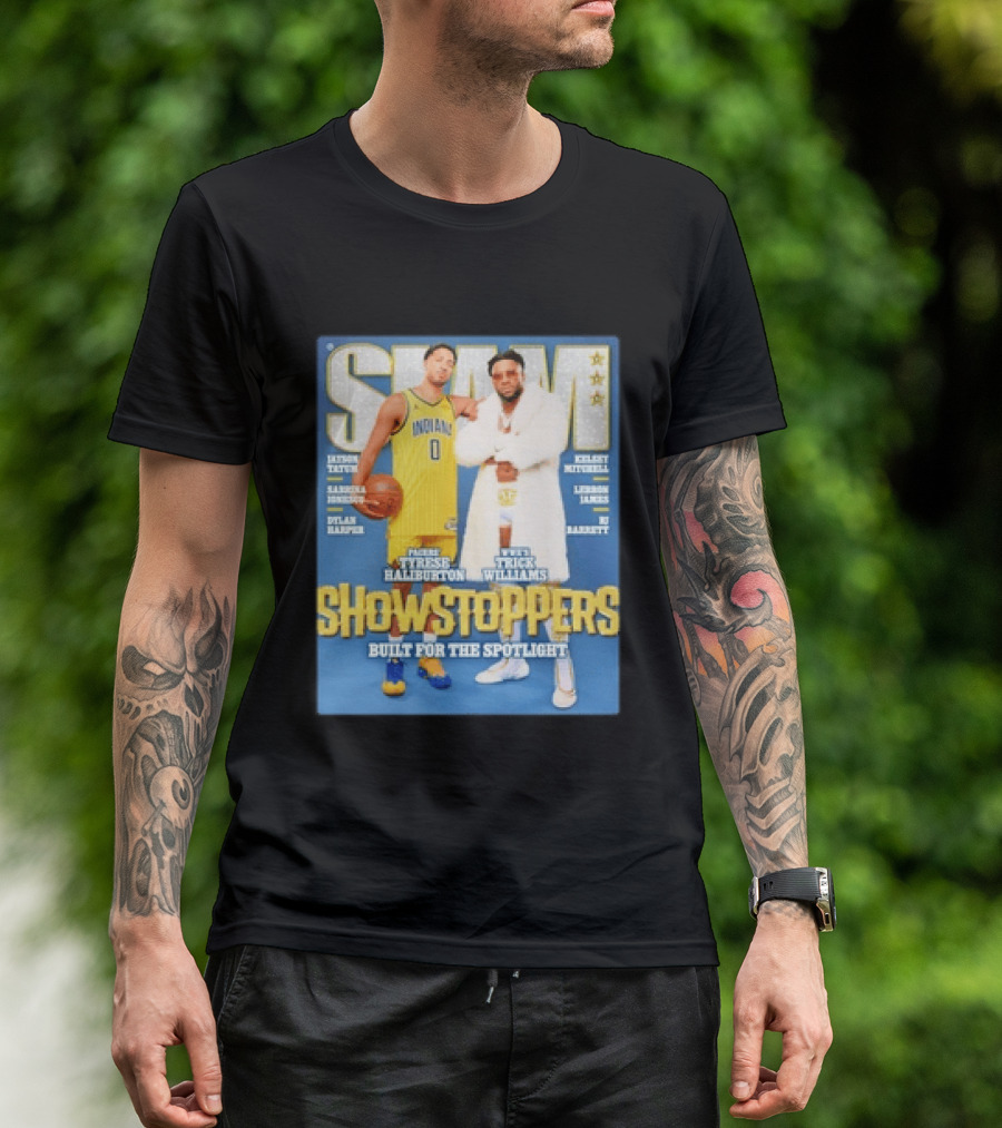 Slam Featuring Tyrese Haliburton And Trick Williams Showstoppers Built For The Spotlight T-Shirt