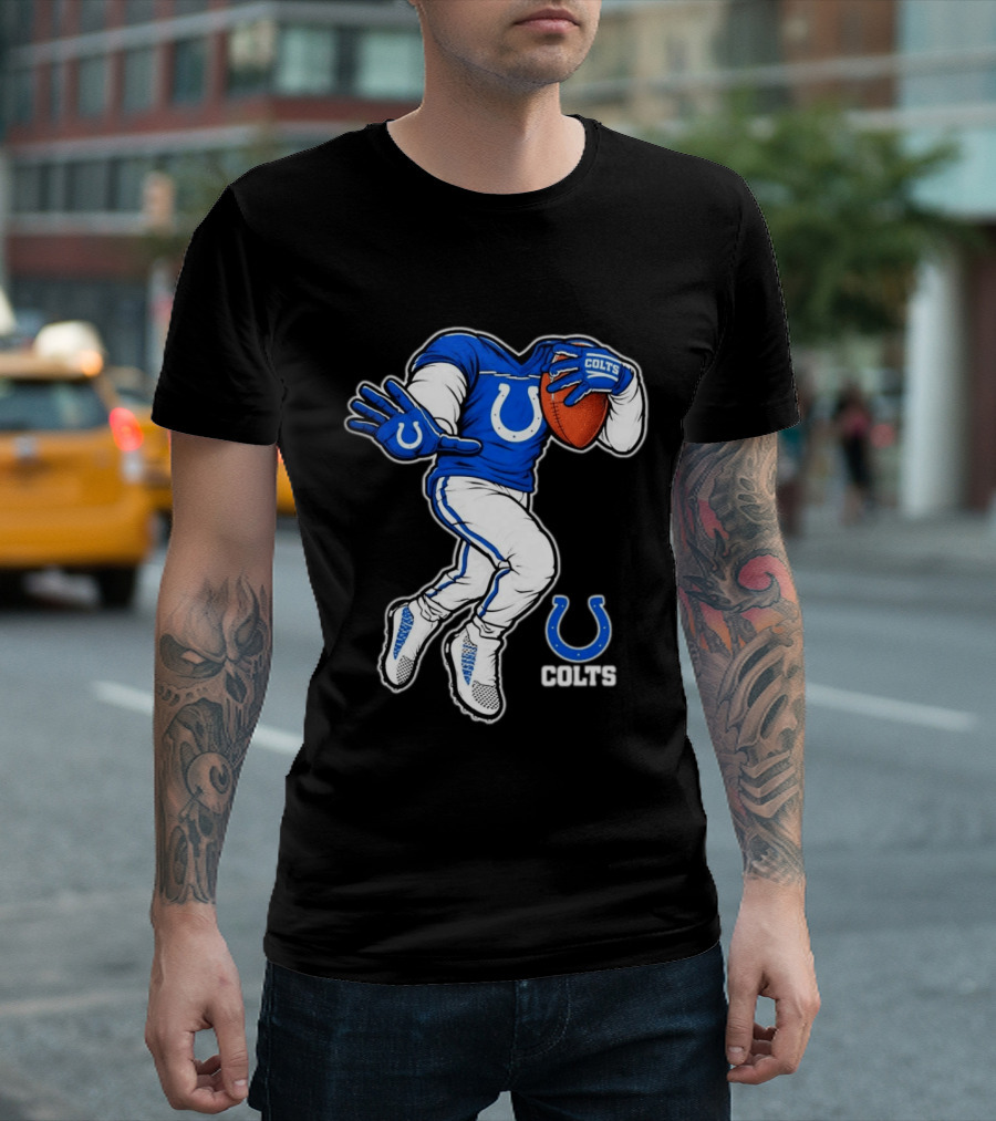 Indianapolis Colts Toddler Yard Rush II Football Player Colts Horseshoe T-Shirt