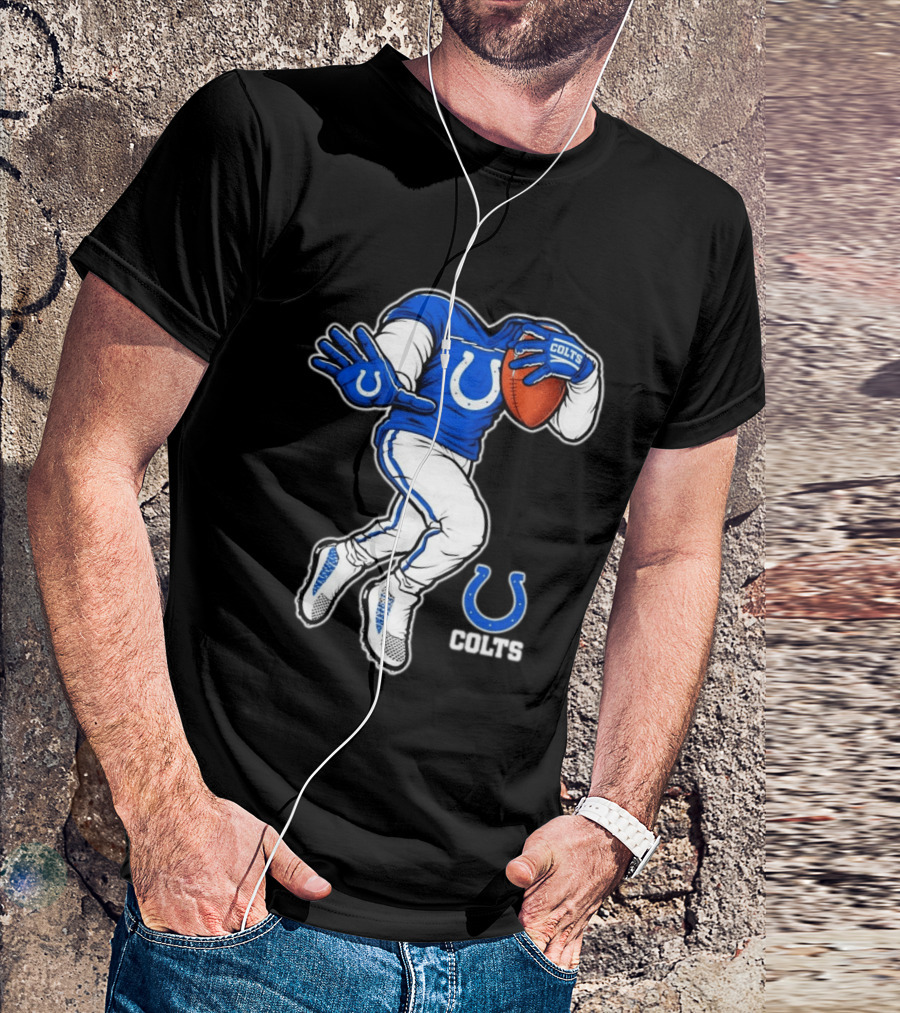 Indianapolis Colts Toddler Yard Rush II Football Player Colts Horseshoe T-Shirt