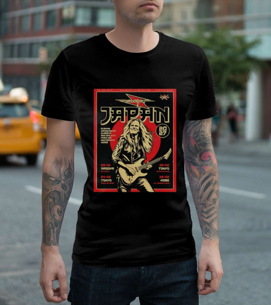 Vandenberg Japan 2027 Tour Nagoya Tokyo Kobe Whitesnake Classics T-Shirt