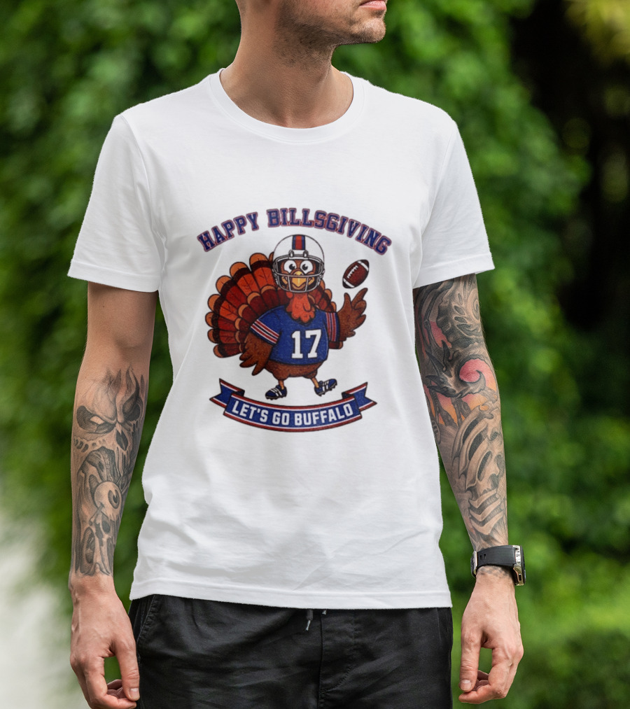 Happy Billsgiving Let's Go Buffalo Turkey 17 Football T-Shirt