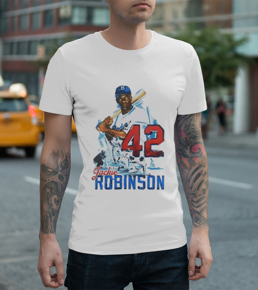 Jackie Robinson Brooklyn Dodgers Legendary Number 42 T-Shirt