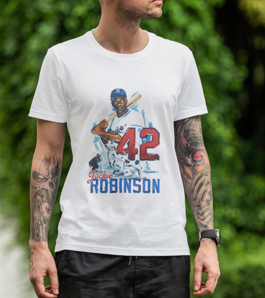 Jackie Robinson Brooklyn Dodgers Legendary Number 42 T-Shirt
