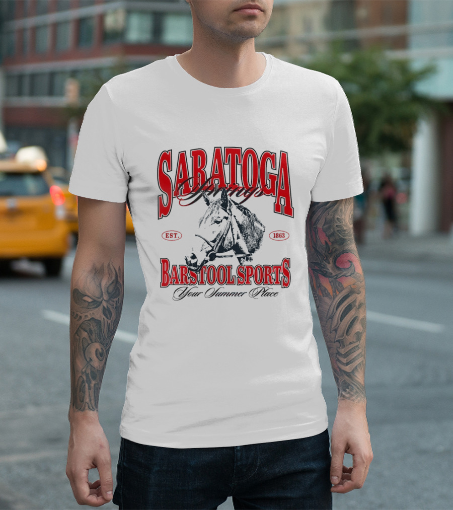 Saratoga Springs Barstool Sports Horse Racing Your Summer Place Est 1863 T-Shirt