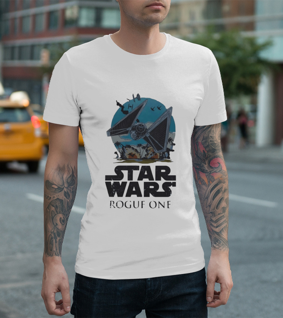 Star Wars Rogue One Tie Fighter Battle Scene T-Shirt