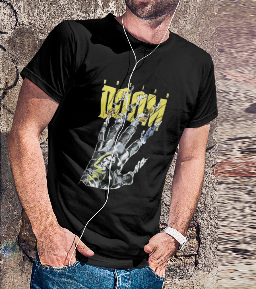 Marvel Doom Metal Gauntlet Ripping Through Paper T-Shirt
