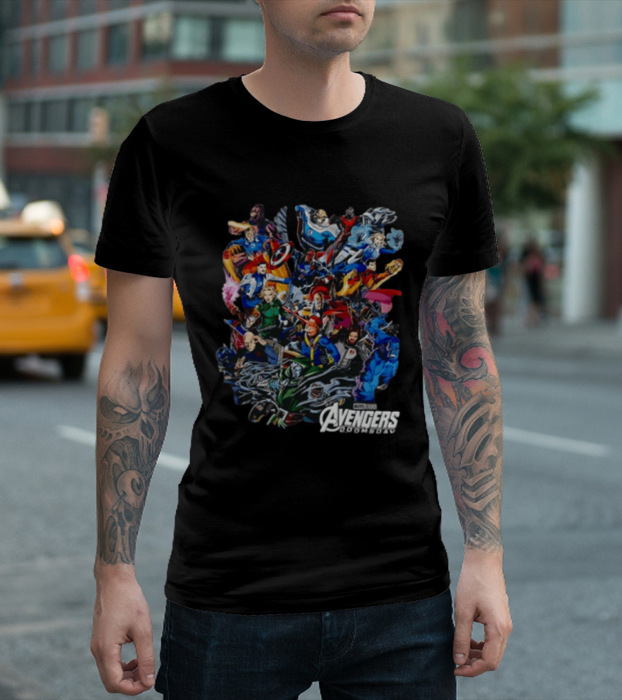 Marvel Studios Avengers Superheroes Group Comic Doomsday T-Shirt