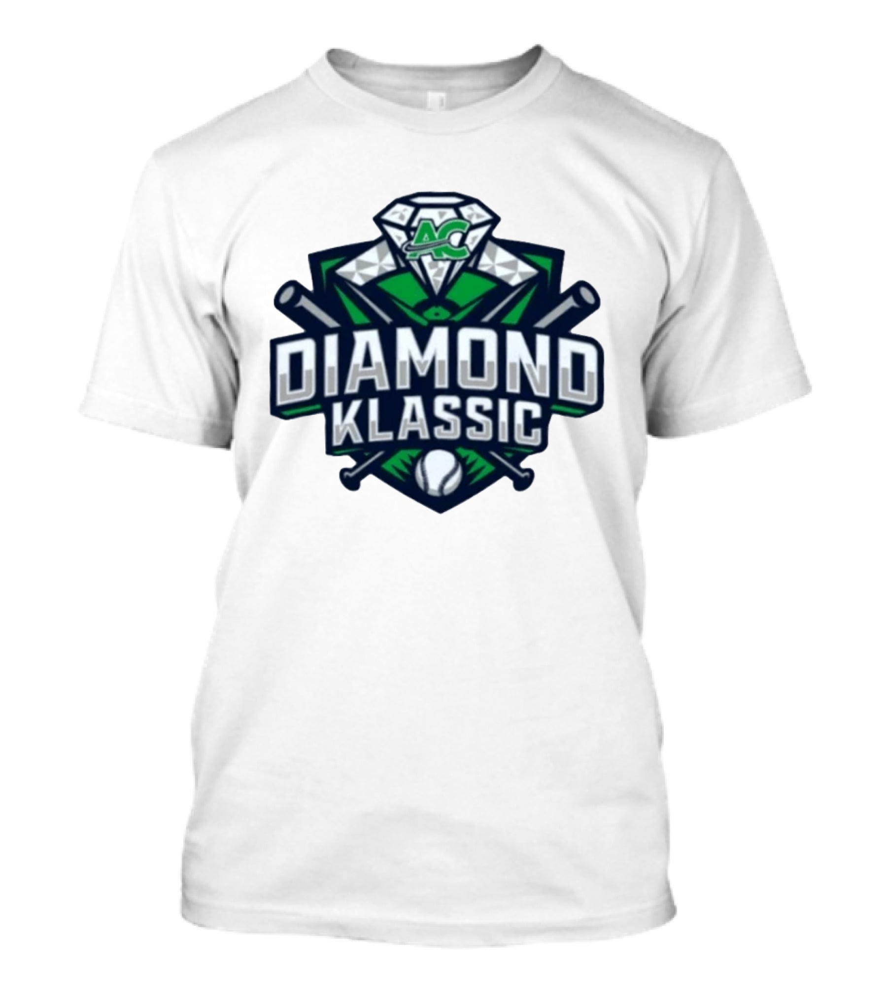 10th Annual ACS Diamond Klassic Softball Event Logo With Crossed Bats And Diamond T-Shirt