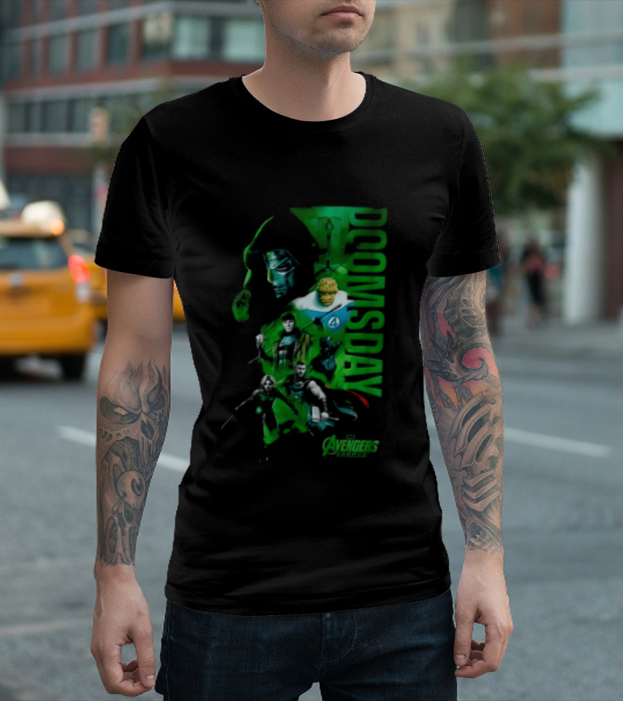 Marvel Studios Doomsday Avengers Assemble Green Toned T-Shirt