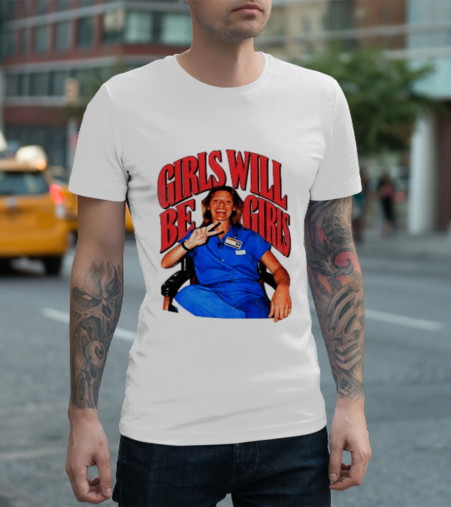 Aileen Wuornos Girls Will Be Girls Peace Sign Blue Outfit T-Shirt