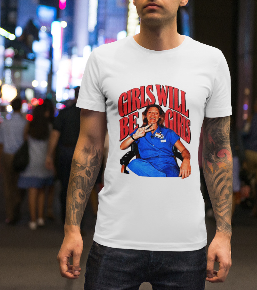 Aileen Wuornos Girls Will Be Girls Peace Sign Blue Outfit T-Shirt