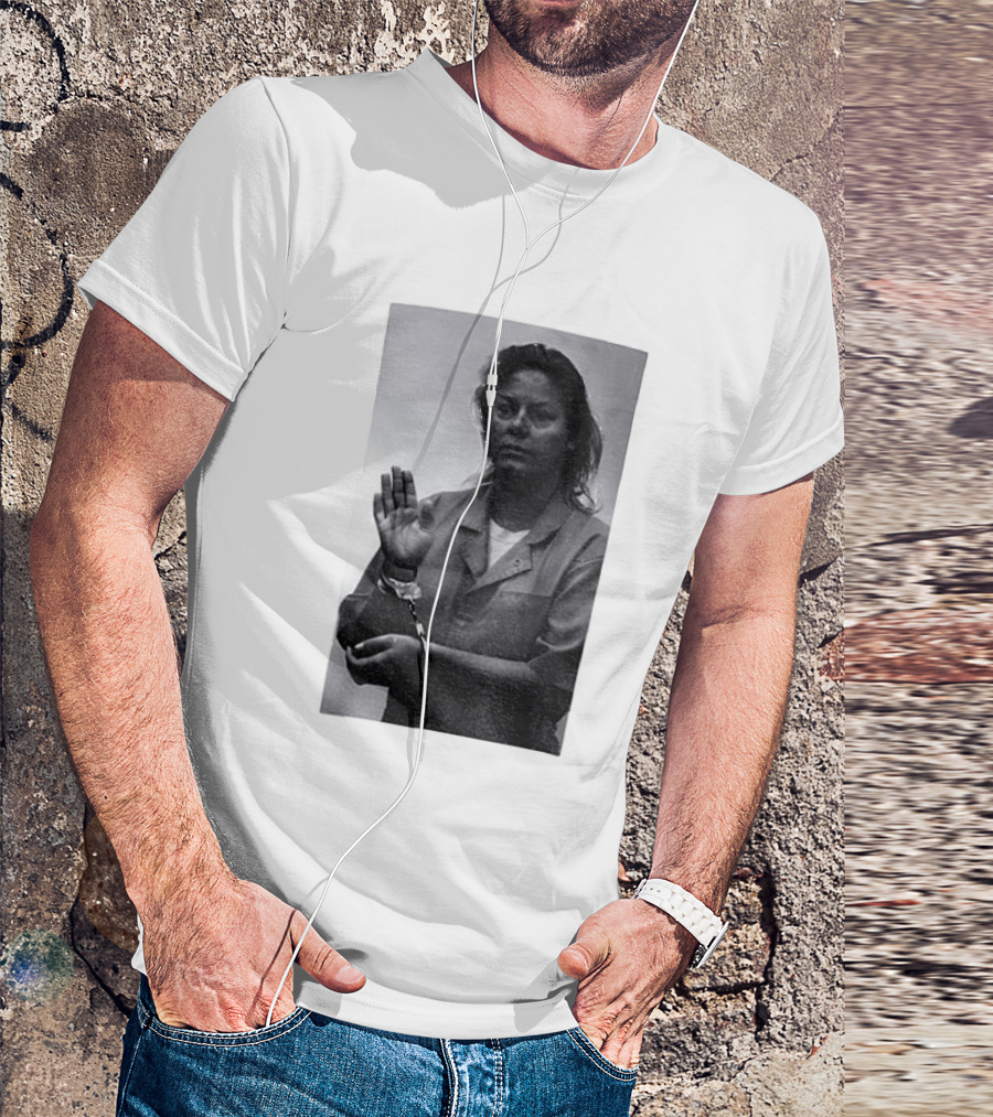 Aileen Wuornos True Crime Handcuffed Raised Hand Political Image T-Shirt