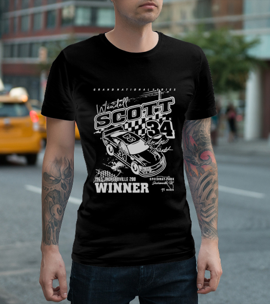 Wendell Scott 34 Grand National Series Winner Speedway Park Jacksonville FL T-Shirt