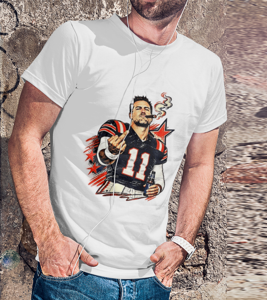 Case Keenum 11 Smoking Cigar Middle Finger Gesture T-Shirt