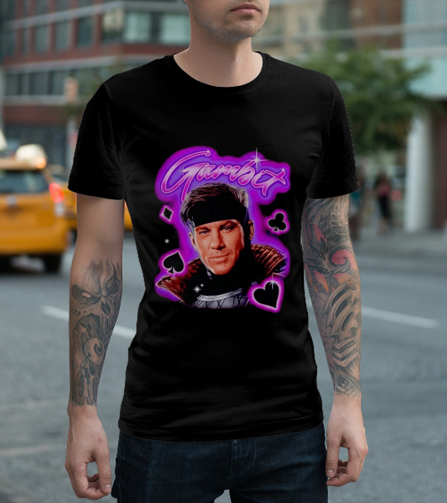 Gambit Channing Tatum Marvel Superhero X Men Cards T-Shirt