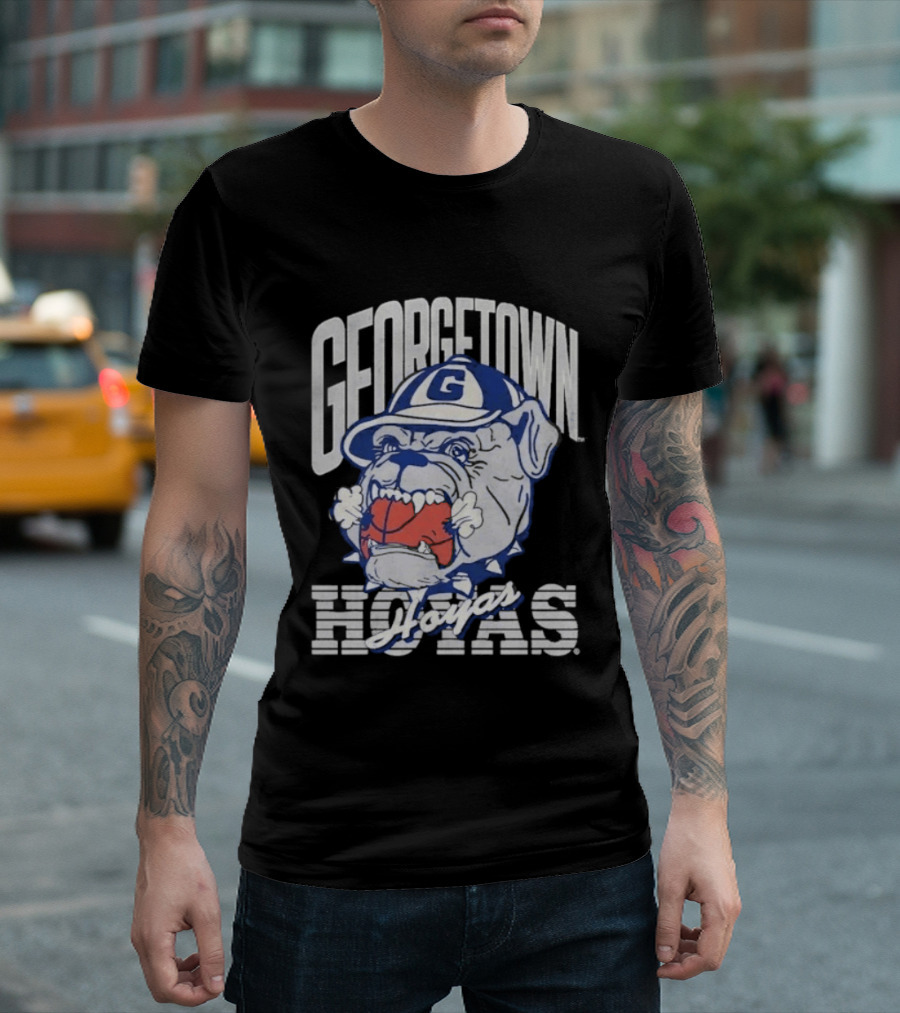 Georgetown Hoyas Vintage Bulldog Graphic With Classic Sports T-Shirt