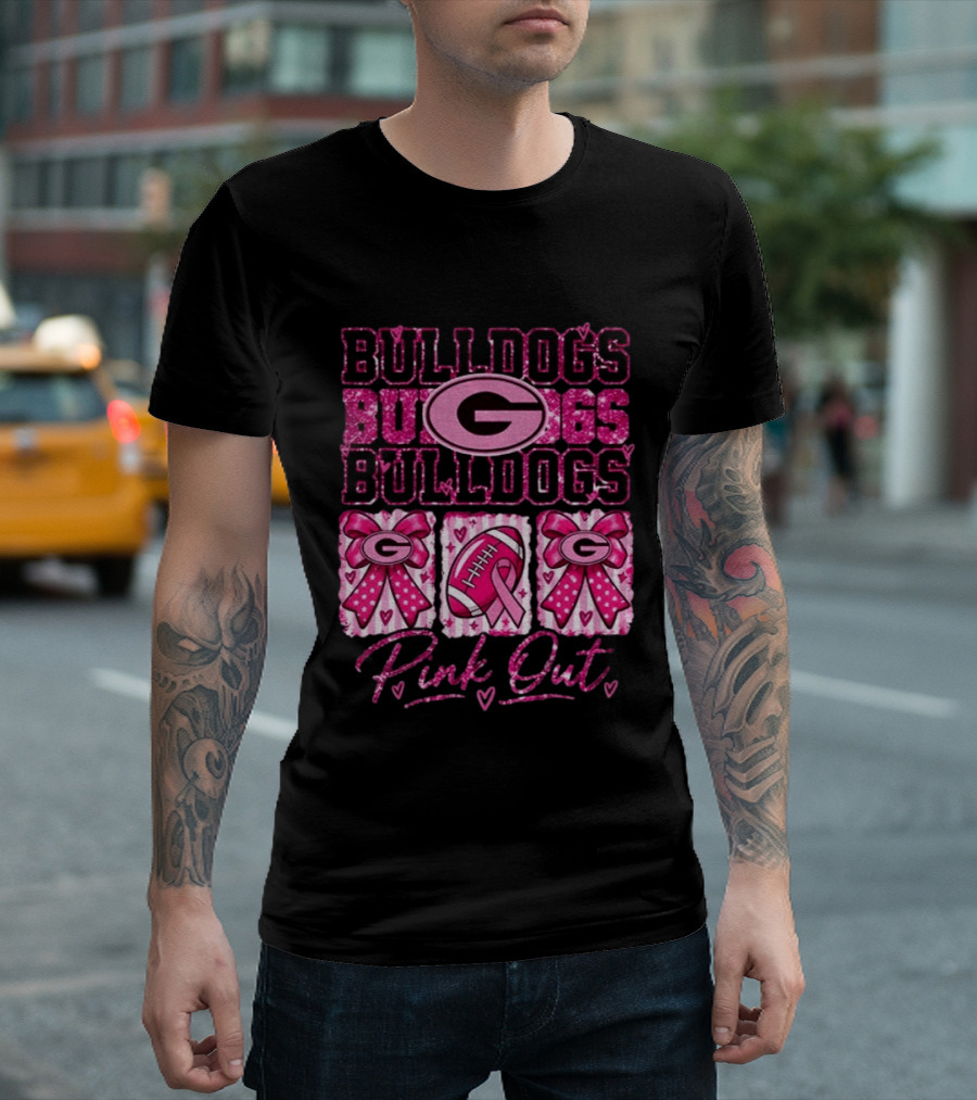 Bulldogs G Pink Out Breast Cancer Awareness Game Day T-Shirt