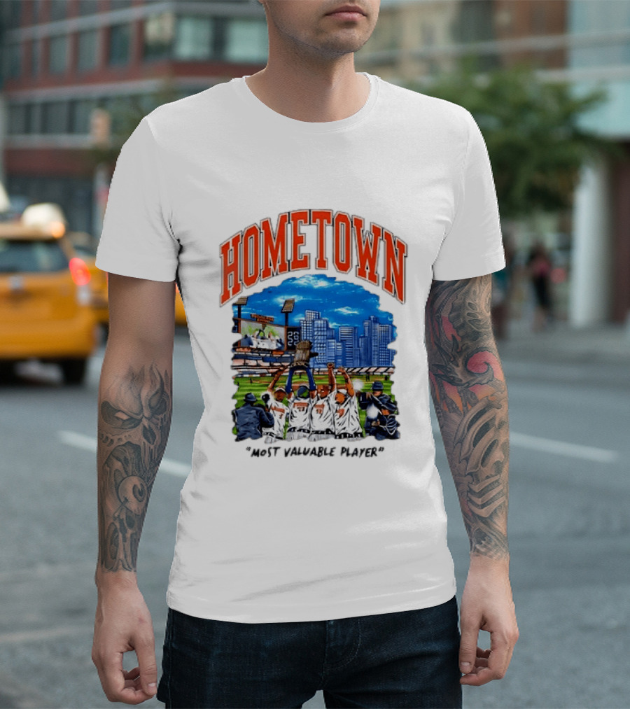 Hometown Most Valuable Player Baseball Celebration Stadium Skyline T-Shirt