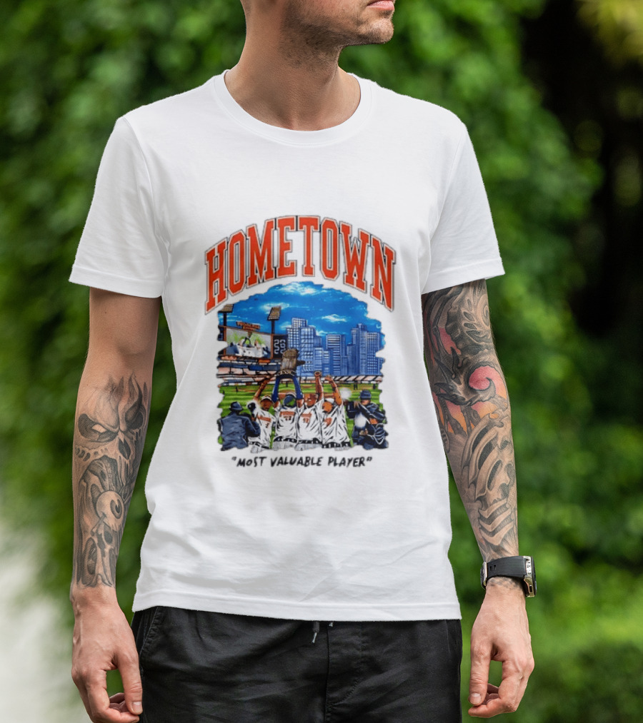 Hometown Most Valuable Player Baseball Celebration Stadium Skyline T-Shirt