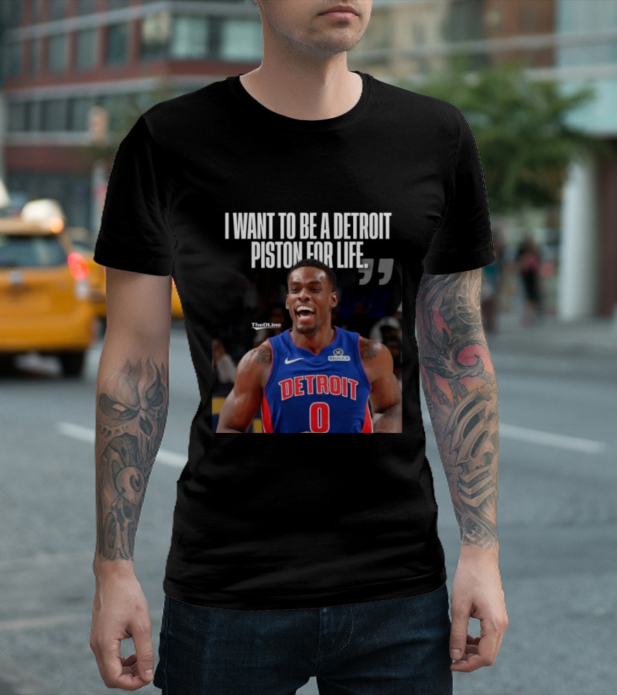 I Want To Be A Detroit Piston For Life Jalen Duren Detroit Basketball T-Shirt