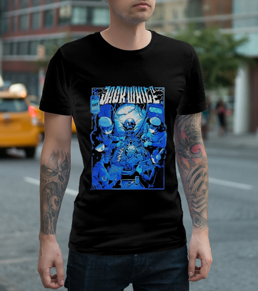 Jack White Fake Tides The Sound Rock Music Skeleton Surgeons T-Shirt