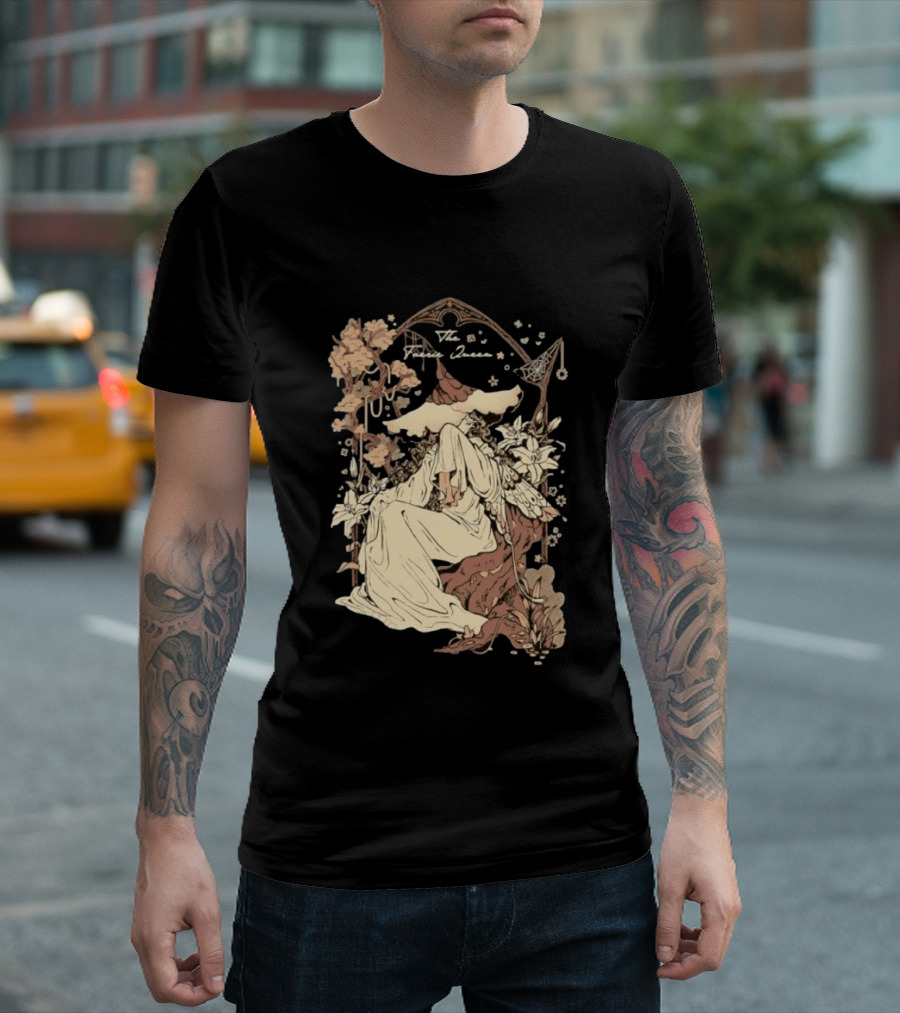 The Faerie Queen Woman With Wings Floral Arch Fantasy T-Shirt
